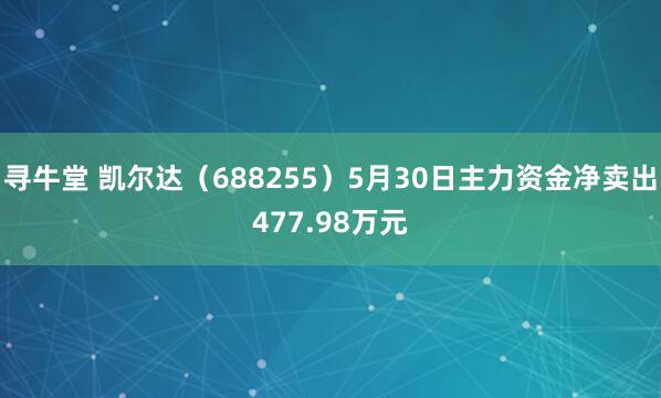 寻牛堂 凯尔达（688255）5月30日主力资金净卖出477.98万元